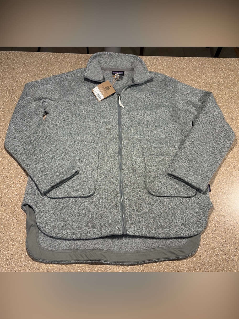 NWT Patagonia Better Sweater Full Zip Oversized Coat Birch White Grey Small $189